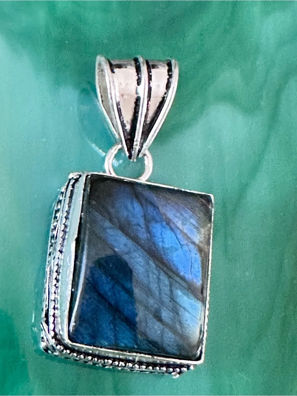 Artisan Blue Labradorite Silver Pendant